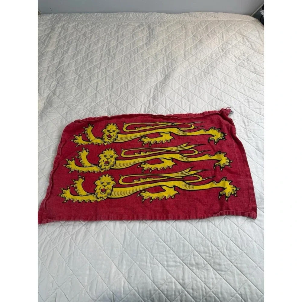 Richard Lion 15x25 English Heritage Banner Linen Cotton Red With Gold Lion UK